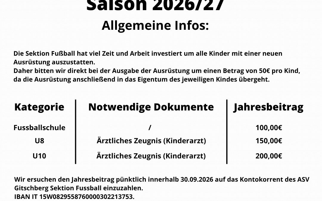 Jugendfussballmeisterschaft 2026/27